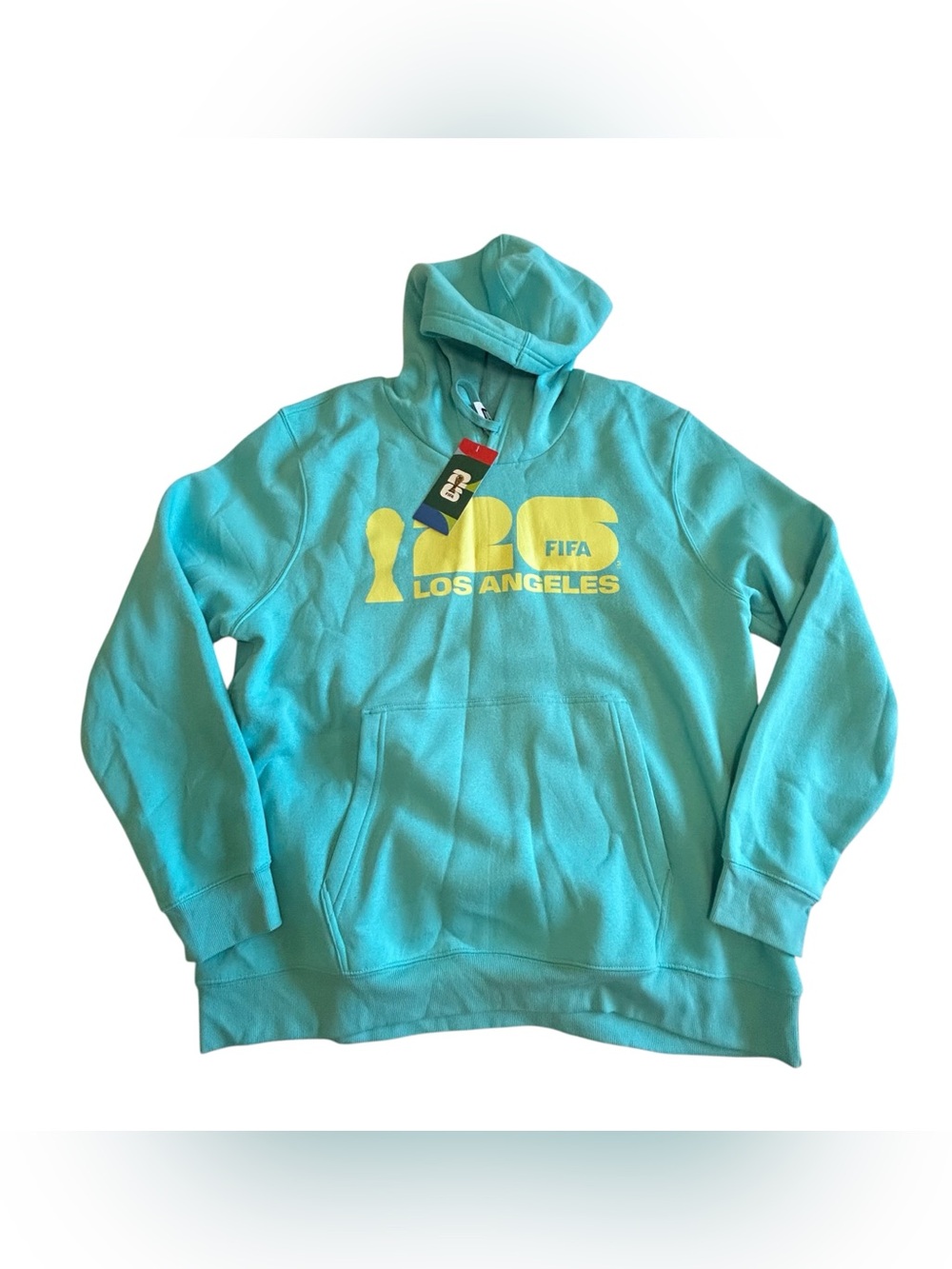FIFA Los Angeles Teal Hoodie with Yellow Logo